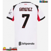 Camisa de Futebol AC Milan Santiago Gimenez #7 Equipamento Secundário Mulheres 2025-26 Manga Curta